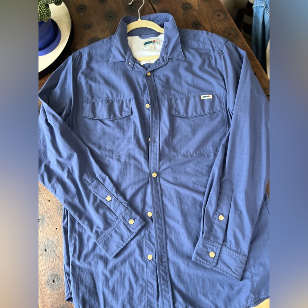 NWOT - Edgevale - Blue Lightweight Men's Button-Up - made in USA - Picture 3 of 11